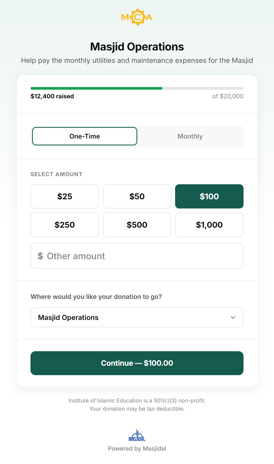 Donation form